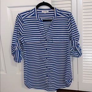 Blue/white Striped Calvin Klein blouse